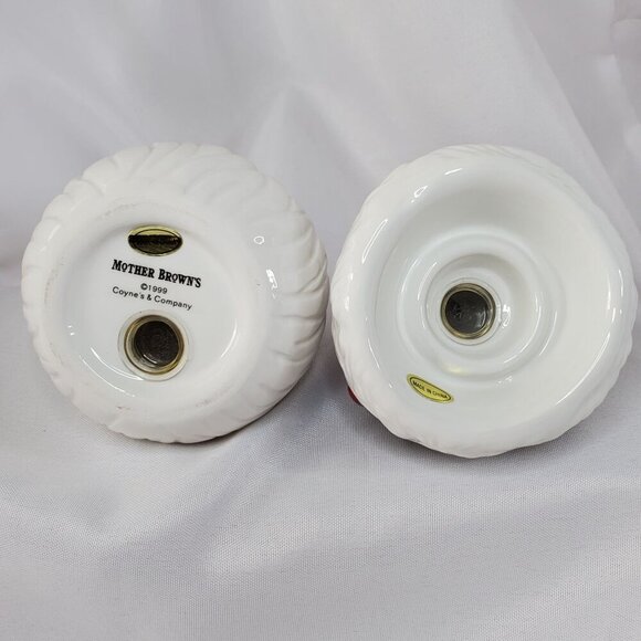 VTG Mother Brown's Santa And Hat Salt & Pepper Shakers Ceramic 1999 Christmas - Picture 4 of 11